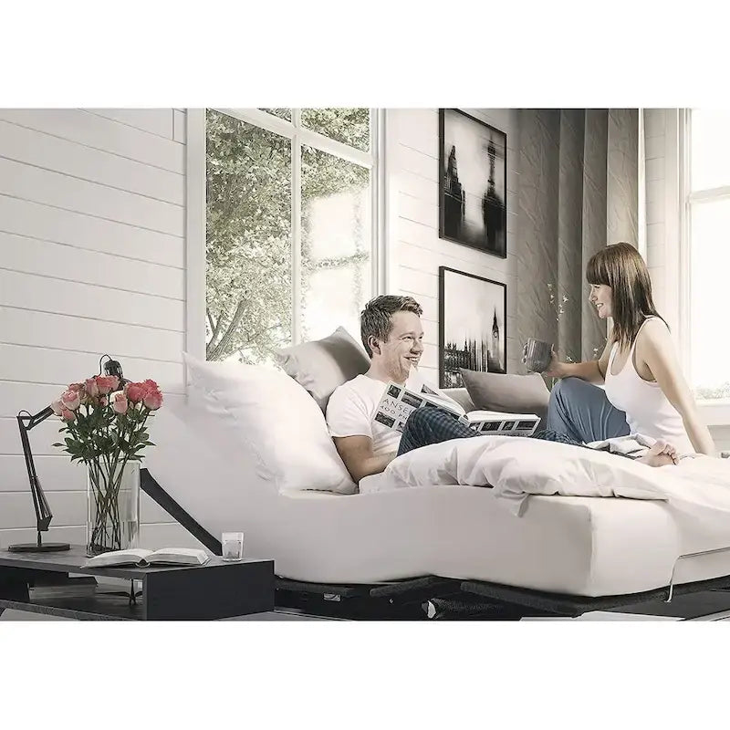 Base de Cama Ajustable, Inclinación de Cabeza y Pies, Control Remoto Inalámbrico, Base de Cama Ajustable con Gravedad Cero