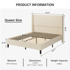 Base de cama tapizada de terciopelo tamaño Full/Queen/King