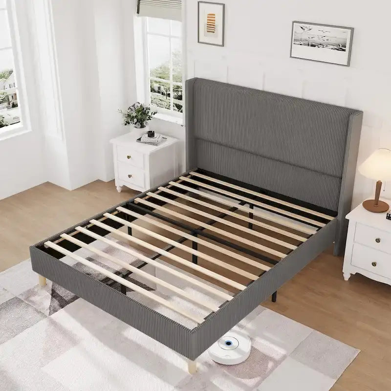 Base de cama tapizada de terciopelo tamaño Full/Queen/King
