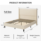 Base de cama tapizada de terciopelo tamaño Full/Queen/King