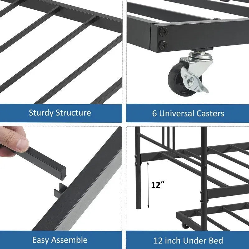 Cama doble moderna rosa / blanca / negra con nido, para 1-2