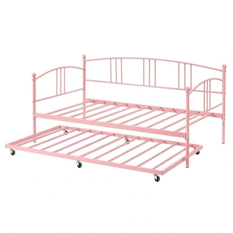 Cama doble moderna rosa / blanca / negra con nido, para 1-2