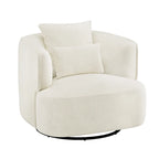 Sillón giratorio de barril en trigo/azul marino/gris/beige, tela tapizada, 1 persona