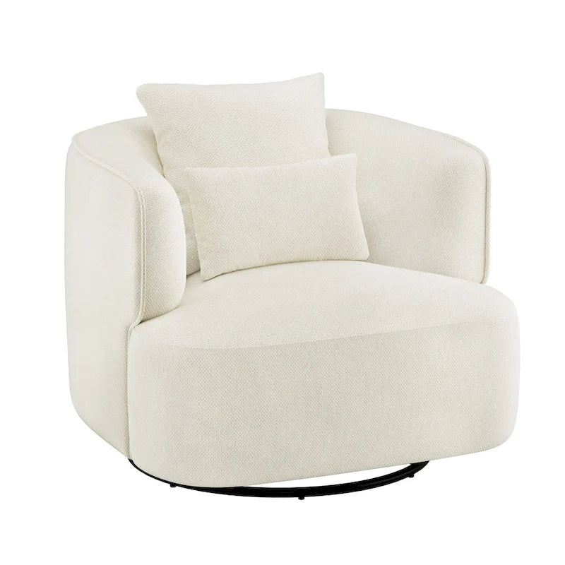 Sillón giratorio de barril en trigo/azul marino/gris/beige, tela tapizada, 1 persona