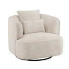 Sillón giratorio de barril en trigo/azul marino/gris/beige, tela tapizada, 1 persona