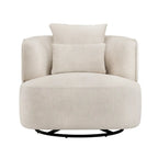 Sillón giratorio de barril en trigo/azul marino/gris/beige, tela tapizada, 1 persona