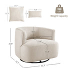 Sillón giratorio de barril en trigo/azul marino/gris/beige, tela tapizada, 1 persona