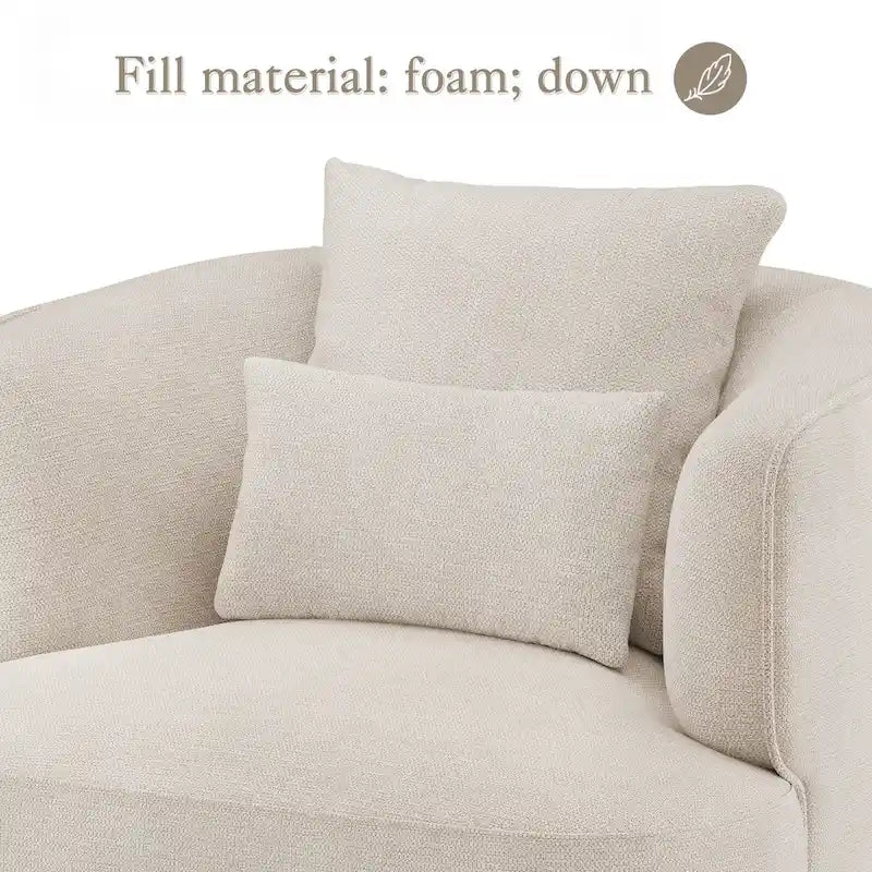 Sillón giratorio de barril en trigo/azul marino/gris/beige, tela tapizada, 1 persona