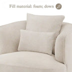 Sillón giratorio de barril en trigo/azul marino/gris/beige, tela tapizada, 1 persona