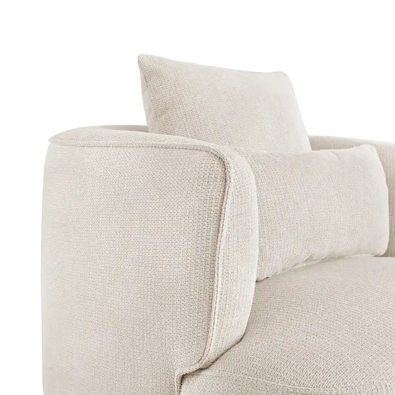 Sillón giratorio de barril en trigo/azul marino/gris/beige, tela tapizada, 1 persona