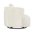 Sillón giratorio de barril en trigo/azul marino/gris/beige, tela tapizada, 1 persona