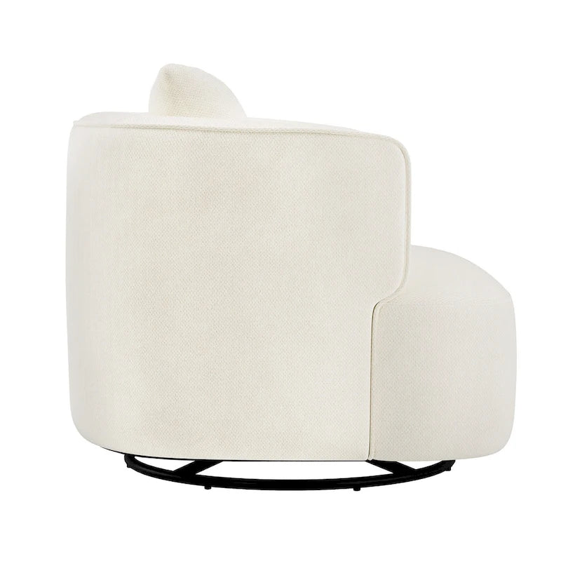Sillón giratorio de barril en trigo/azul marino/gris/beige, tela tapizada, 1 persona