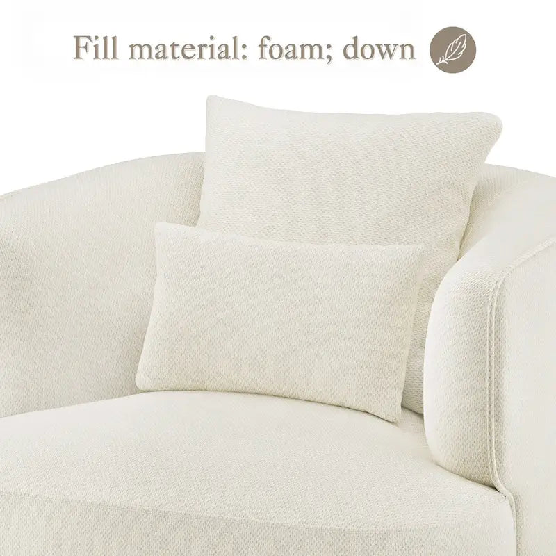 Sillón giratorio de barril en trigo/azul marino/gris/beige, tela tapizada, 1 persona