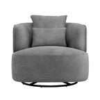 Sillón giratorio de barril en trigo/azul marino/gris/beige, tela tapizada, 1 persona