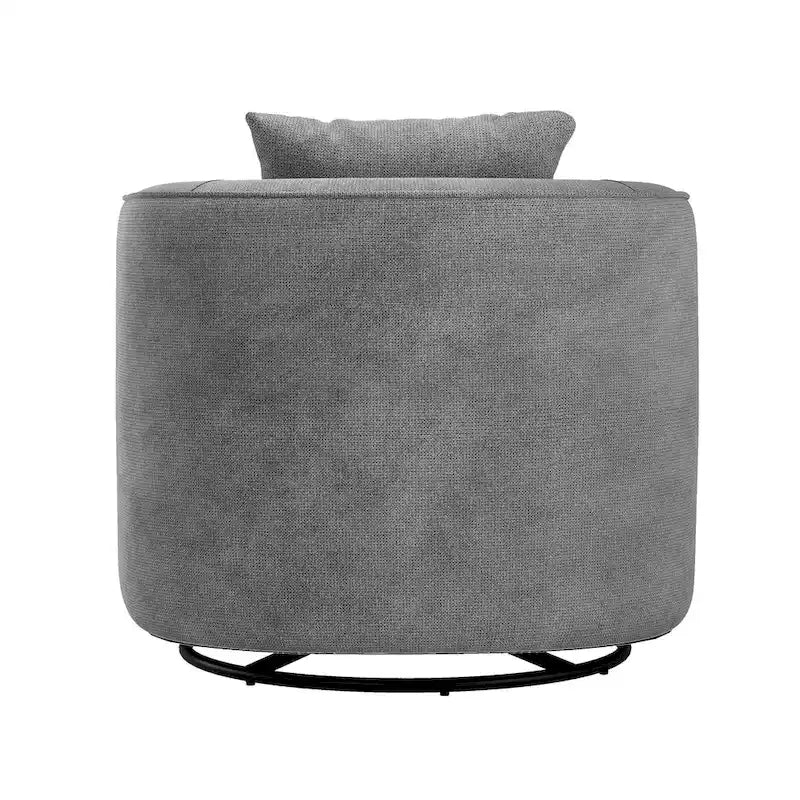 Sillón giratorio de barril en trigo/azul marino/gris/beige, tela tapizada, 1 persona