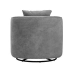 Sillón giratorio de barril en trigo/azul marino/gris/beige, tela tapizada, 1 persona