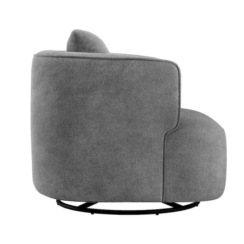 Sillón giratorio de barril en trigo/azul marino/gris/beige, tela tapizada, 1 persona