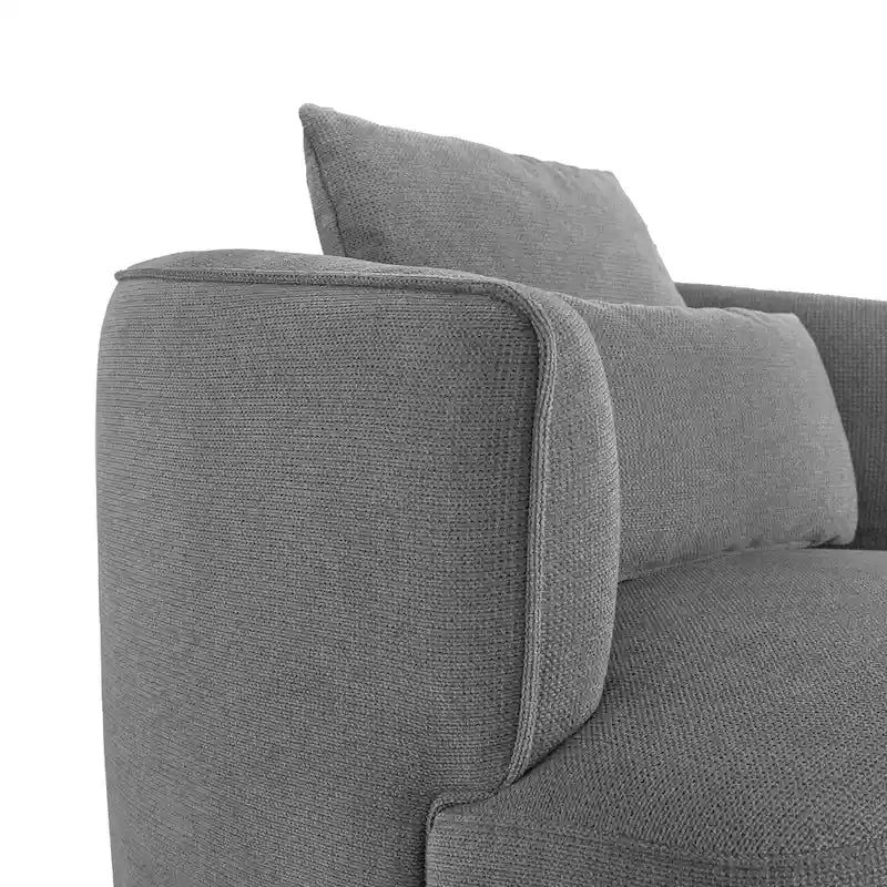 Sillón giratorio de barril en trigo/azul marino/gris/beige, tela tapizada, 1 persona