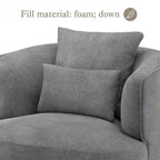 Sillón giratorio de barril en trigo/azul marino/gris/beige, tela tapizada, 1 persona