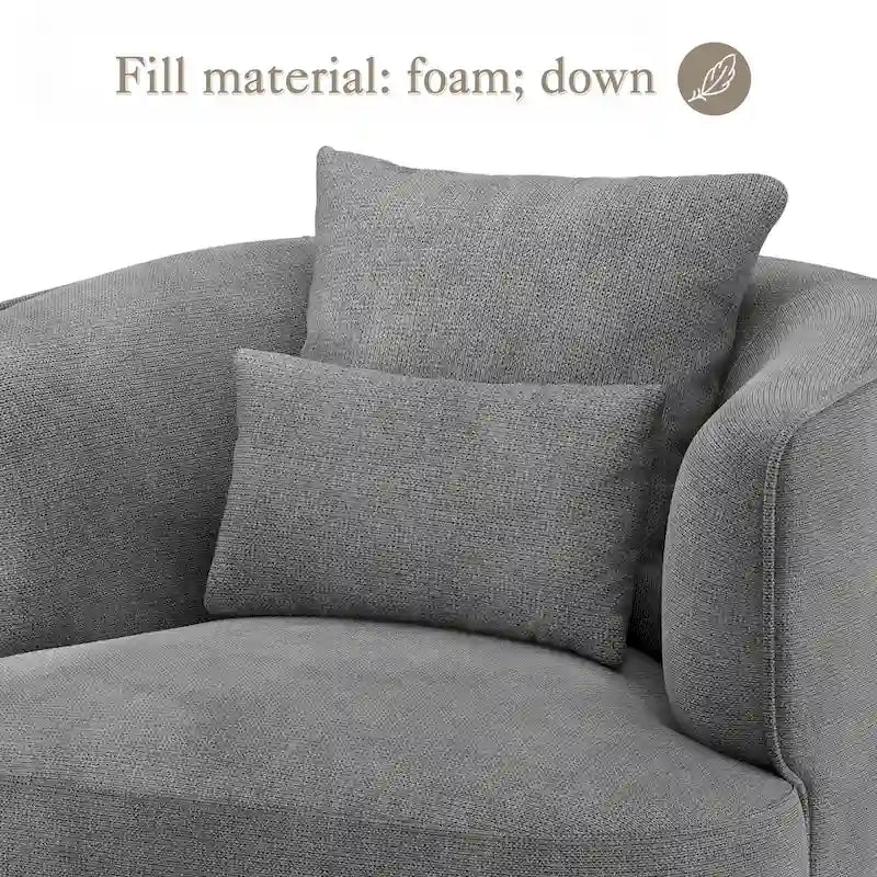 Sillón giratorio de barril en trigo/azul marino/gris/beige, tela tapizada, 1 persona