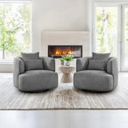 Sillón giratorio de barril en trigo/azul marino/gris/beige, tela tapizada, 1 persona