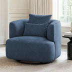 Sillón giratorio de barril en trigo/azul marino/gris/beige, tela tapizada, 1 persona