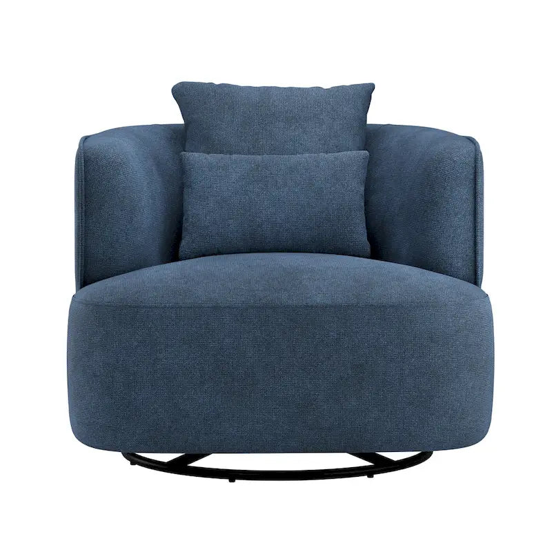 Sillón giratorio de barril en trigo/azul marino/gris/beige, tela tapizada, 1 persona