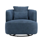 Sillón giratorio de barril en trigo/azul marino/gris/beige, tela tapizada, 1 persona
