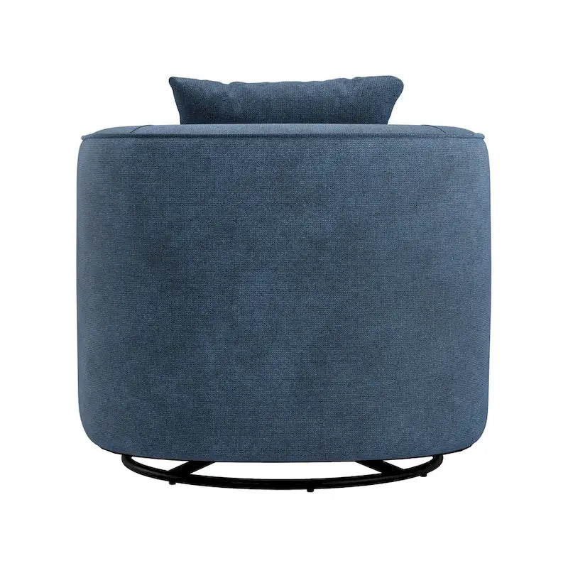 Sillón giratorio de barril en trigo/azul marino/gris/beige, tela tapizada, 1 persona