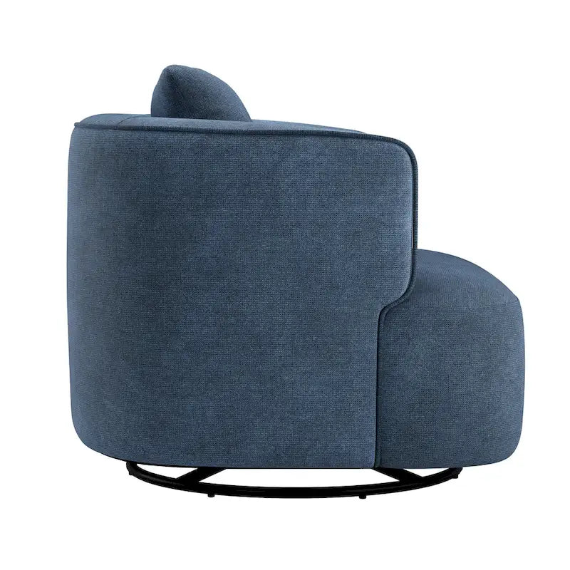 Sillón giratorio de barril en trigo/azul marino/gris/beige, tela tapizada, 1 persona