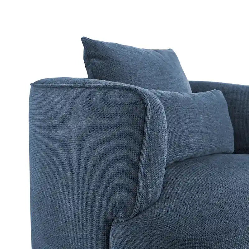 Sillón giratorio de barril en trigo/azul marino/gris/beige, tela tapizada, 1 persona