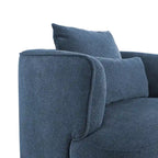 Sillón giratorio de barril en trigo/azul marino/gris/beige, tela tapizada, 1 persona