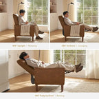 Sillón reclinable de empuje color topo/marrón/verde oliva, para 1 persona