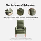 Sillón reclinable de empuje color topo/marrón/verde oliva, para 1 persona