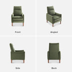 Sillón reclinable de empuje color topo/marrón/verde oliva, para 1 persona