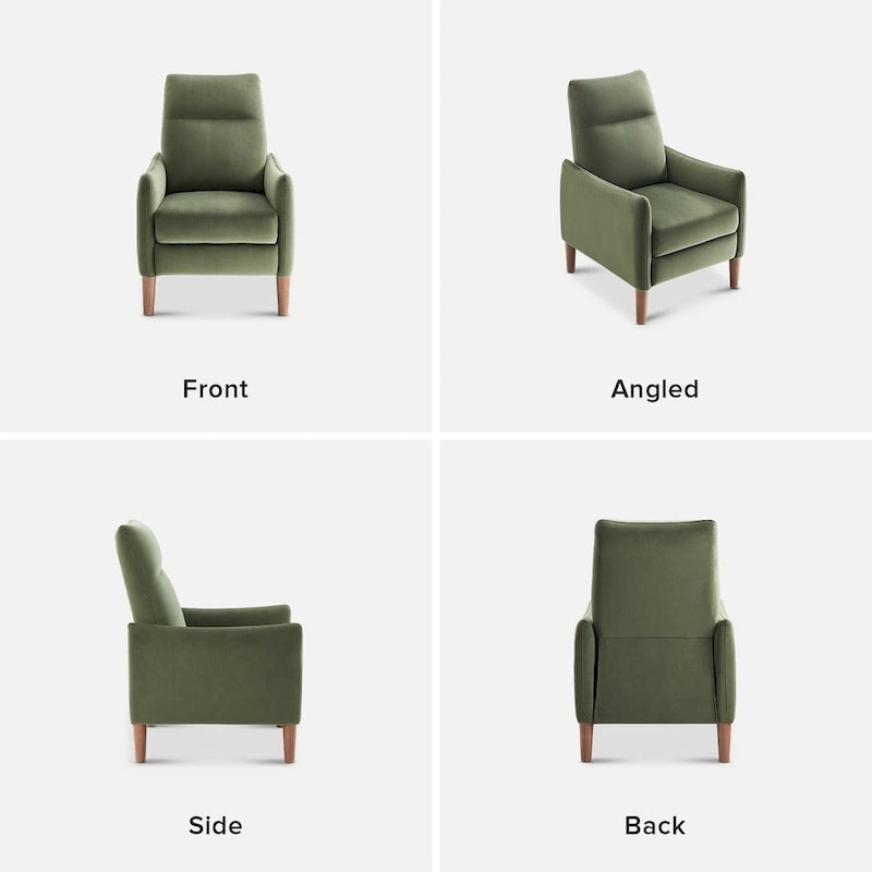 Sillón reclinable de empuje color topo/marrón/verde oliva, para 1 persona