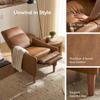 Sillón reclinable de empuje color topo/marrón/verde oliva, para 1 persona