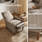Sillón reclinable de empuje color topo/marrón/verde oliva, para 1 persona