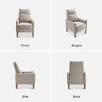 Sillón reclinable de empuje color topo/marrón/verde oliva, para 1 persona