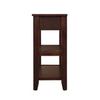 Mesa Consola con 2 Cajones y Estantes de 2 Niveles, Rústica, Espresso/Marrón/Azul Marino/Blanco Antiguo