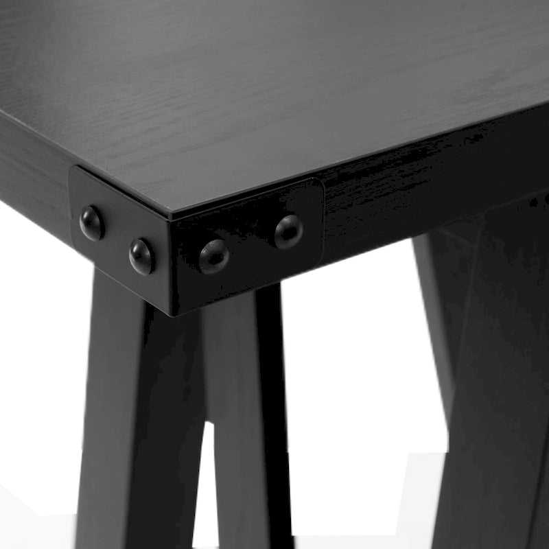 Mesa consola de MDF gris/negro/marrón lavado con estante de almacenamiento