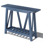 Mesa consola de MDF gris/negro/marrón lavado con estante de almacenamiento