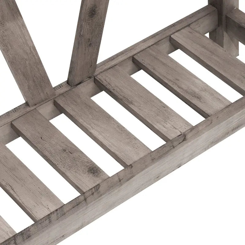 Mesa consola de MDF gris/negro/marrón lavado con estante de almacenamiento