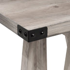 Mesa consola de MDF gris/negro/marrón lavado con estante de almacenamiento