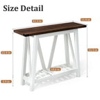 Mesa consola de MDF gris/negro/marrón lavado con estante de almacenamiento