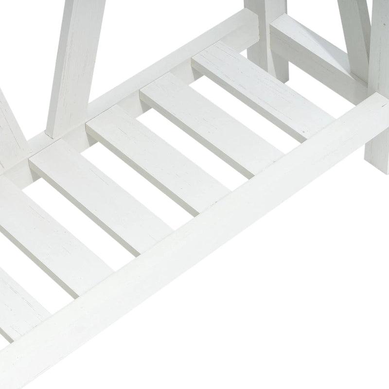 Mesa consola de MDF gris/negro/marrón lavado con estante de almacenamiento