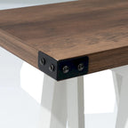 Mesa consola de MDF gris/negro/marrón lavado con estante de almacenamiento