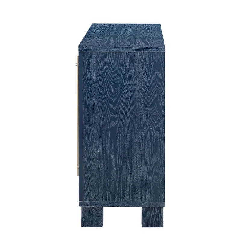 Aparador tradicional gris topo / azul marino antiguo / negro con tiradores dorados, montaje para 1 persona