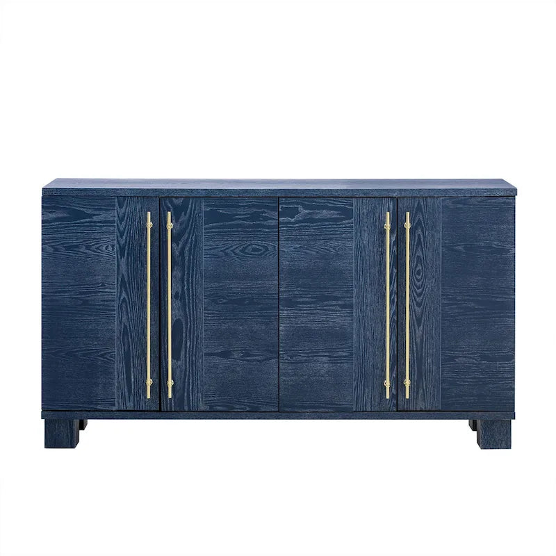 Aparador tradicional gris topo / azul marino antiguo / negro con tiradores dorados, montaje para 1 persona