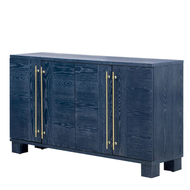 Aparador tradicional gris topo / azul marino antiguo / negro con tiradores dorados, montaje para 1 persona